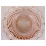 Lot of 4 Pink Depression Glass Serving Caddy