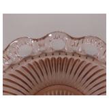 Lot of 4 Pink Depression Glass Serving Caddy