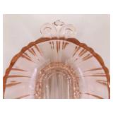 Lot of 4 Pink Depression Glass Serving Caddy