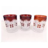 Lot of 6 Westmoreland and Bohemian Glass Tumblers and Bowl