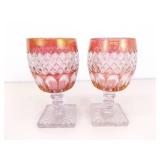 Lot of 6 Westmoreland and Bohemian Glass Tumblers and Bowl