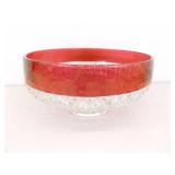 Lot of 4 Indiana Glass Diamond Point Ruby 10" and 5" Bowls