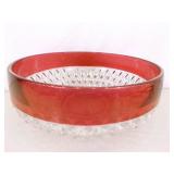 Lot of 4 Indiana Glass Diamond Point Ruby 10" and 5" Bowls