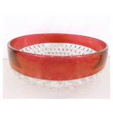 Lot of 4 Indiana Glass Diamond Point Ruby 10" and 5" Bowls