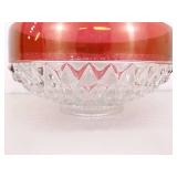 Lot of 4 Indiana Glass Diamond Point Ruby 10" and 5" Bowls