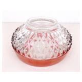 Lot of 4 Indiana Glass Diamond Point Ruby 10" and 5" Bowls