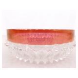 Lot of 4 Indiana Glass Diamond Point Ruby 10" and 5" Bowls