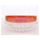 Lot of 4 Indiana Glass Diamond Point Ruby 10" and 5" Bowls