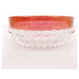 Lot of 4 Indiana Glass Diamond Point Ruby 10" and 5" Bowls