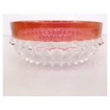 Lot of 4 Indiana Glass Diamond Point Ruby 10" and 5" Bowls