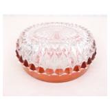 Lot of 4 Indiana Glass Diamond Point Ruby 10" and 5" Bowls