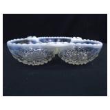 Vintage Anchor Hocking Opalescent Hobnail Covered Dish and Candy Caddy