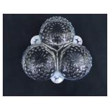 Vintage Anchor Hocking Opalescent Hobnail Covered Dish and Candy Caddy
