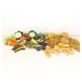 Large Lot of Prop Vegetables and Prop Breads