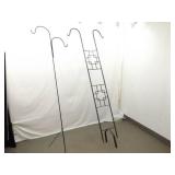 Achla Designs 83.5" (90" total) Double Pole Plant Trellis and Another Iron 69" (83" Total) One