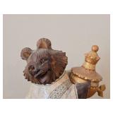 8" Traditional Russian Bear theme Hand-carved Hand-painted Wood Figurine (signed on bottom)