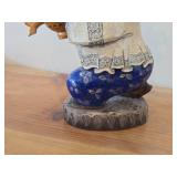 8" Traditional Russian Bear theme Hand-carved Hand-painted Wood Figurine (signed on bottom)