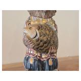 8 1/2" Traditional Russian Traveling Bear theme Hand-carved Hand-painted Wood Figurine