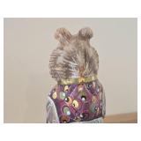 8 1/2" Traditional Russian Traveling Bear theme Hand-carved Hand-painted Wood Figurine