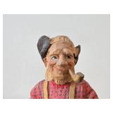 Vintage 15 3/4" Fisherman theme Hand-carved Wooden Figurine by Henning Engelsen (Norway)
