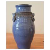 Vintage 1977 Hamilton Clay Pottery Vase with Handles (Signed)