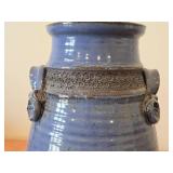 Vintage 1977 Hamilton Clay Pottery Vase with Handles (Signed)