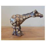 Vintage Giraffe theme Clay Pottery Figurine (Signed) by J.A. Hamilton (1981)