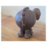 Vintage Elephant theme Clay Pottery Figurine (Signed) by J.A. Hamilton (1981)