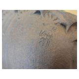 Vintage Elephant theme Clay Pottery Figurine (Signed) by J.A. Hamilton (1981)