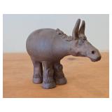 Vintage Donkey theme Clay Pottery Figurine (Signed) by J.A. Hamilton (1981)