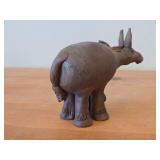 Vintage Donkey theme Clay Pottery Figurine (Signed) by J.A. Hamilton (1981)