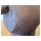 Vintage Moose theme Clay Pottery Figurine (Signed) by J.A. Hamilton (1977)