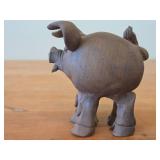 Vintage Pig theme Clay Pottery Figurine (Signed) by Hamilton (1981)