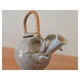 Vintage Elephant theme Clay Ceramic Tea Pot (Signed) by Hamilton (1981)
