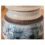 Lidded Jar (Signed) by Hamilton (2007) - Clay Pottery - titled  Sun Filters Through Tall Pines Spreading Shadow Lace Over Moss & Curling Ferns: Summer