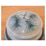 Lidded Jar (Signed) by Hamilton (2007) - Clay Pottery - titled  Sun Filters Through Tall Pines Spreading Shadow Lace Over Moss & Curling Ferns: Summer