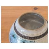 Lidded Jar (Signed) by Hamilton (2007) - Clay Pottery - titled  Pines Touched With Morning Sun Brush The Sky on the Lake A Loon Flirts Along Waterlilies 5" x 8"