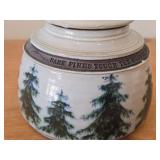 Lidded Jar (Signed) by Hamilton (2007) - Clay Pottery - titled  Dark Pines Touch The Moonshimmer Lake : A Loon Sings A Haunting Song Of Summer 5 1/2" x 7"