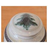 Lidded Jar (Signed) by Hamilton (2007) - Clay Pottery - titled  Dark Pines Touch The Moonshimmer Lake : A Loon Sings A Haunting Song Of Summer 5 1/2" x 7"