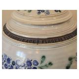 Lidded Jar (Signed) by Hamilton (2007) - Clay Pottery - titled  Blueberries ! Childrens