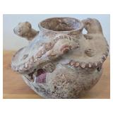 Lizard theme Hand-made Clay Pot Vase by Kel-Ha (Mexico)