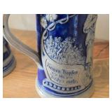 Vintage 7" Beer Stein (Germany) - Traditional German Life theme Salt Glazed Stoneware - titled  Keinen Tropfen im Becher mehr (Not a Drop Left  in the Mug)