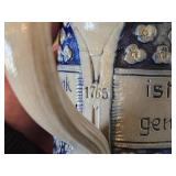 Vintage 6 1/2" Beer Stein (Germany) - Traditional German Life theme Salt Glazed Stoneware - titled  ist gut gemint (Is Well-Intentioned)