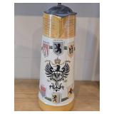 15" Lidded Beer Stein - City of Crests by Mettlach Villeray & Boch (Germany) #2893