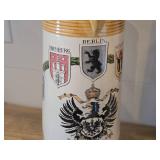 15" Lidded Beer Stein - City of Crests by Mettlach Villeray & Boch (Germany) #2893
