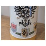 15" Lidded Beer Stein - City of Crests by Mettlach Villeray & Boch (Germany) #2893
