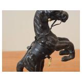 Vintage 8 1/2" Reaving Horse theme Paper-Mache Figurine