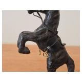 Vintage 8 1/2" Reaving Horse theme Paper-Mache Figurine