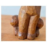 Cat theme Hand carved Wood Sculpture by Renowned Mexican Artist Jose Pinal (Signed)