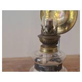 Vintage Brenner Kosmos 13 1/2" Wall Kerosene Lamp with Tall Glass Chimney